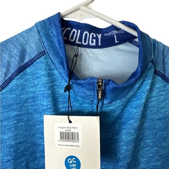 CYCOLOGY Incognito Men's Blue Jersey Performance Cycling Shirt size L - Picture 3 of 4